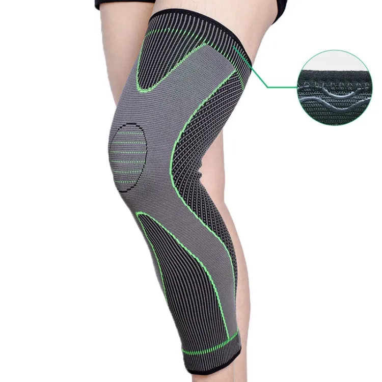 Nylon Knitted Riding Sports Extended Knee Pads, Size: XXL(Green Anti-slip)