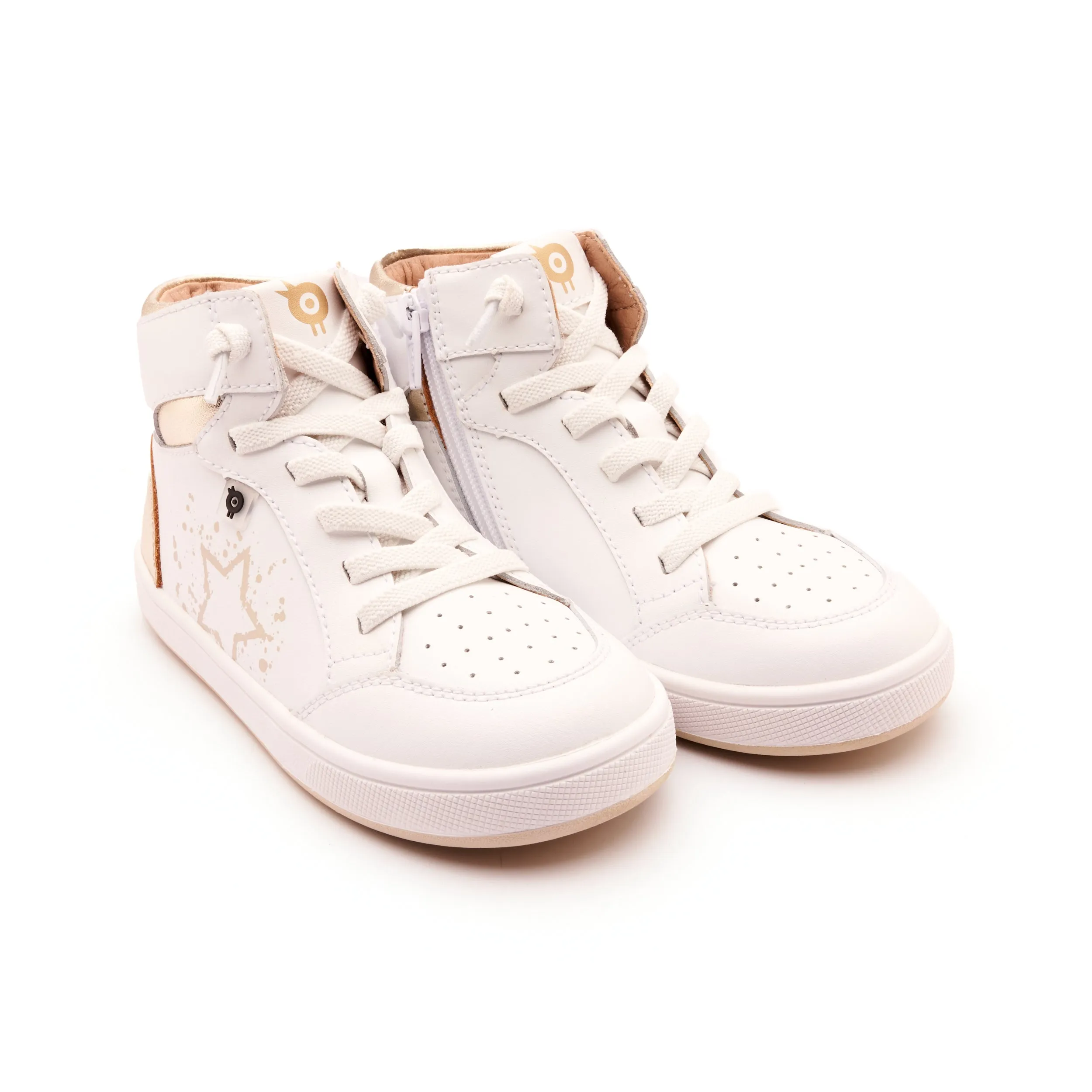 Old Soles Boy's and Girl's High Splash Casual Shoes - Snow / Gold / White Gold