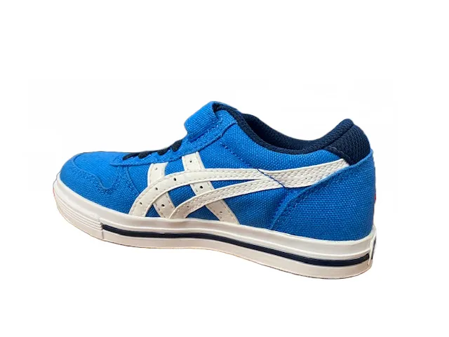 Onitsuka Tiger scarpa sneakers da ragazzo con laccine elastico e velcro Aaron C5A1N 4201 azzurro bianco