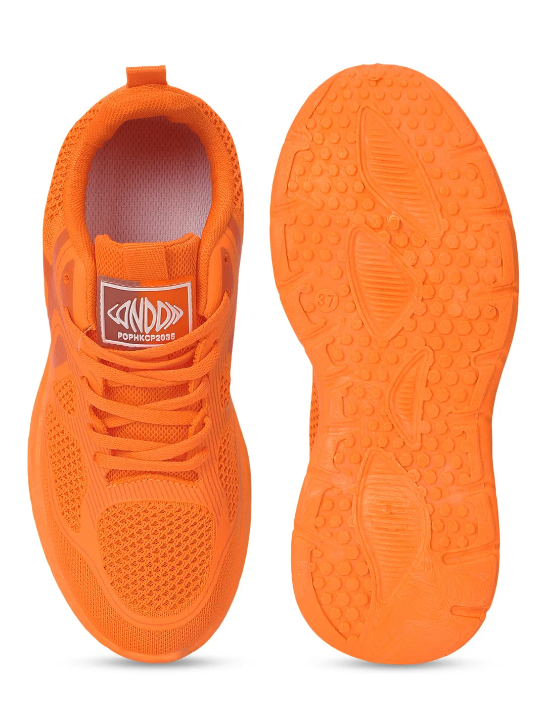 Orange Mesh Lace-Up Sneakers (TC-RS3613-ORA)