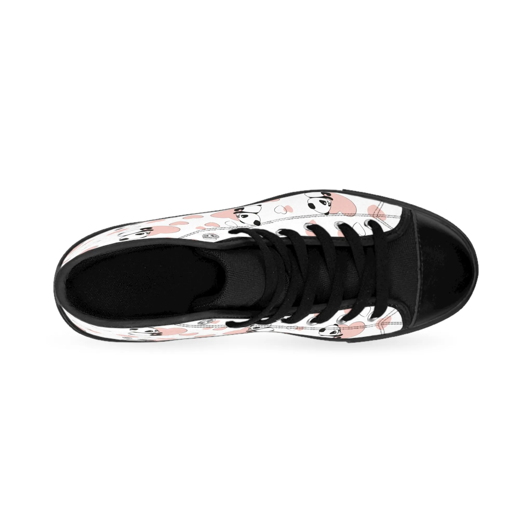 Panda and Hearts Men's Classic Sneakers