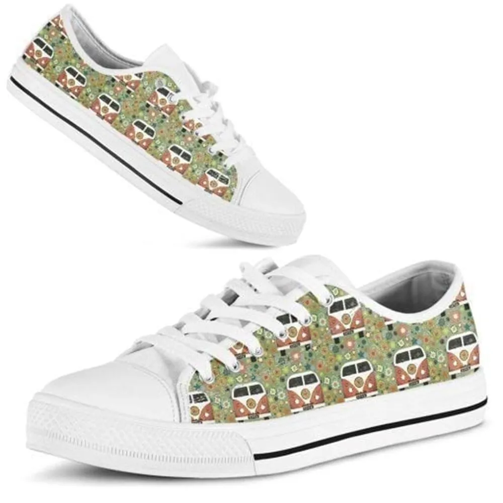 Peace Hippie Vans Low Top Shoes, Low Top Sneaker, Low Top Canvas Shoes