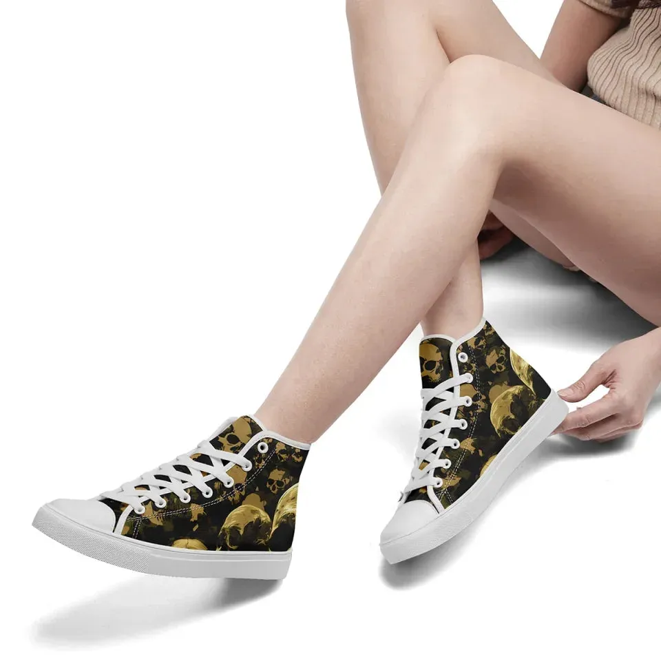 Personalized Gothic Sneakers, Custom Punk Style Shoes, Comfortable Canvas High Top Shoes