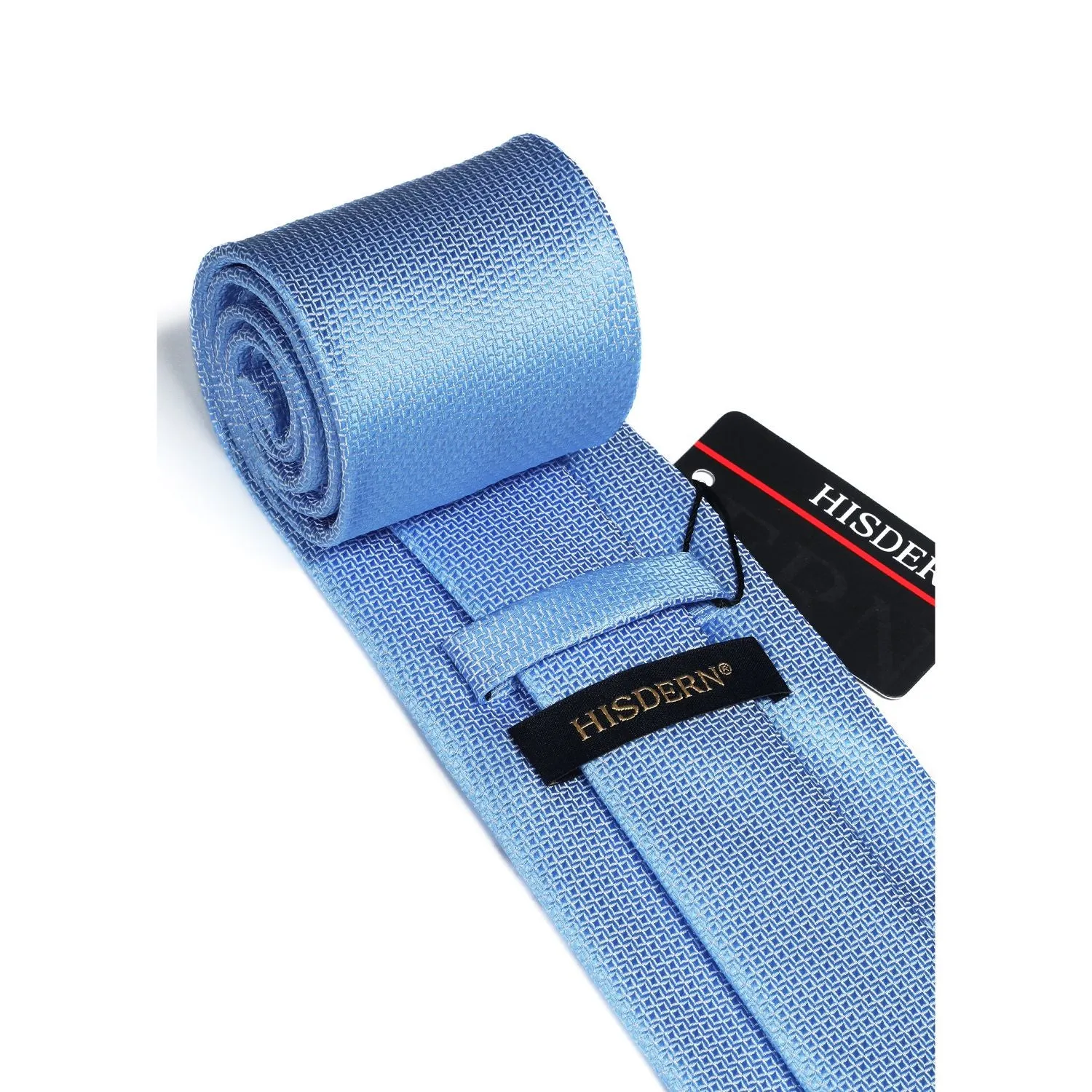 Plaid Tie Handkerchief Set - C5-BLUE