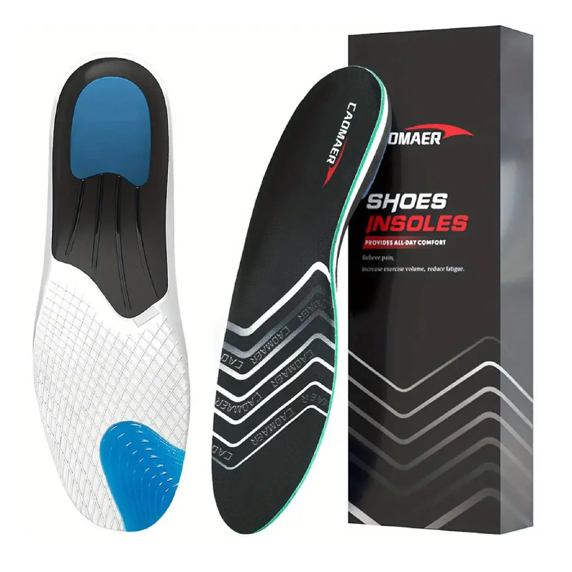 Plantar Fasciitis with Caomaer's Arch Support shoes Insoles - All Day Shock Absorption for Men & Women!