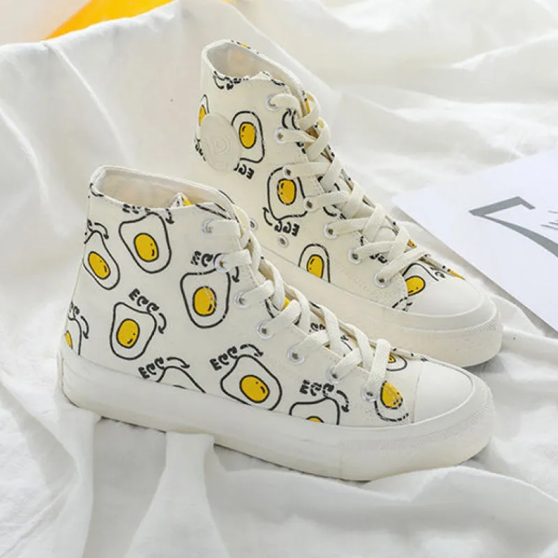 Poached Egg Hand-painted Shoes AD11038