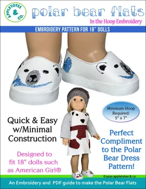 Polar Bear Flats ITH 18 Inch Doll Embroidery Pattern