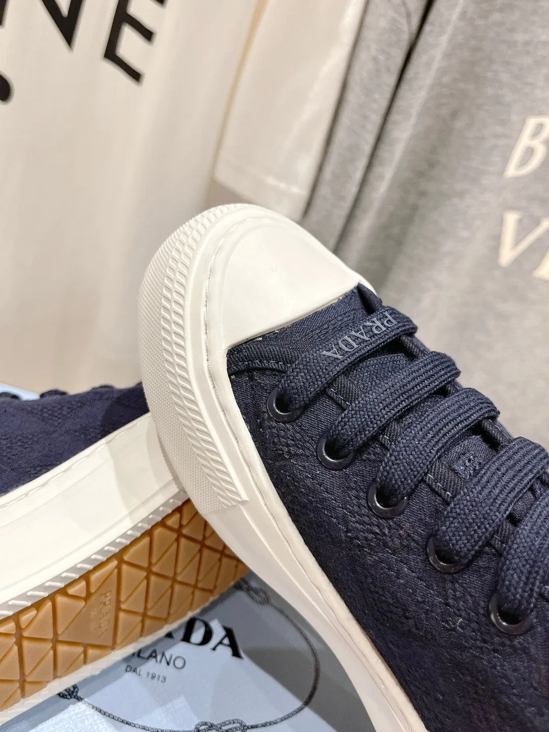 PRA PRINTED COTTON SNEAKERS BALTIC BLUE CANVAS