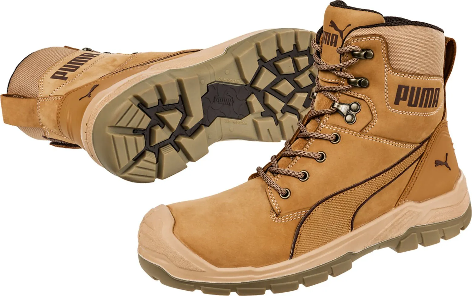 Puma Safety Womens Conquest CTX High EH WP ASTM Wheat Leather Work Boots