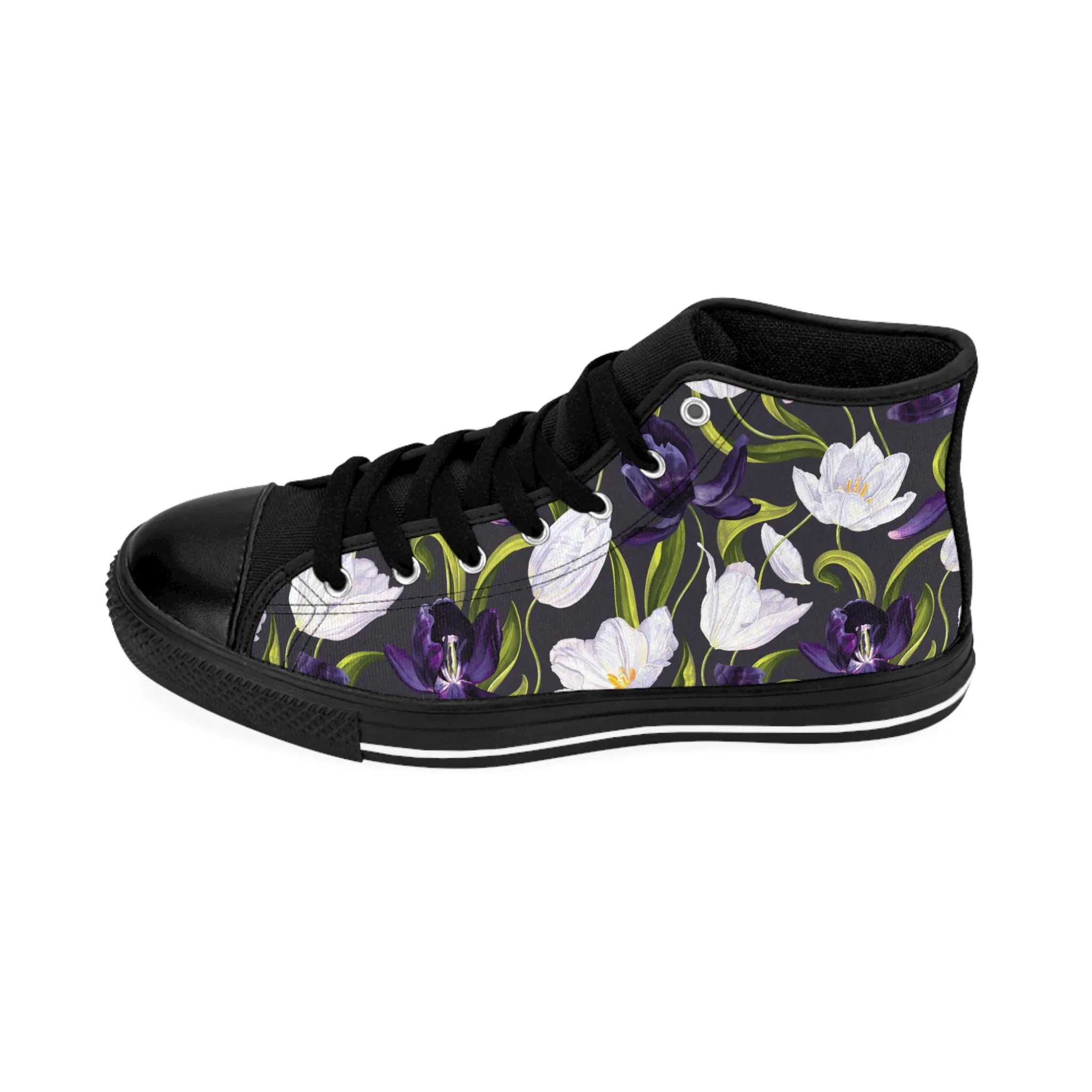 Purple and White Tulips Women's Classic Sneakers