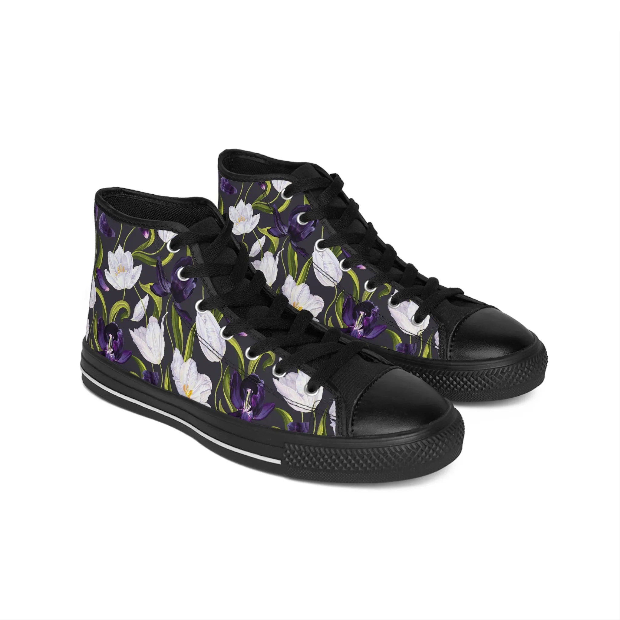 Purple and White Tulips Women's Classic Sneakers