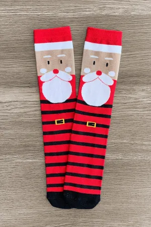 Red Santa Striped Socks