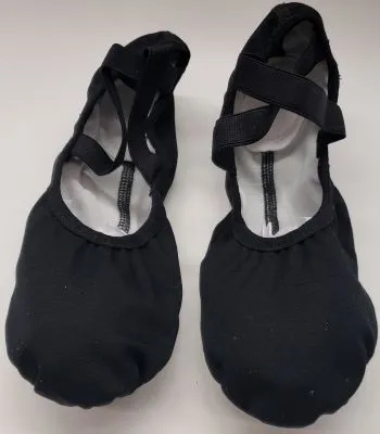 Riley -- 4 Way Stretch Canvas Split Sole Ballet -- Black