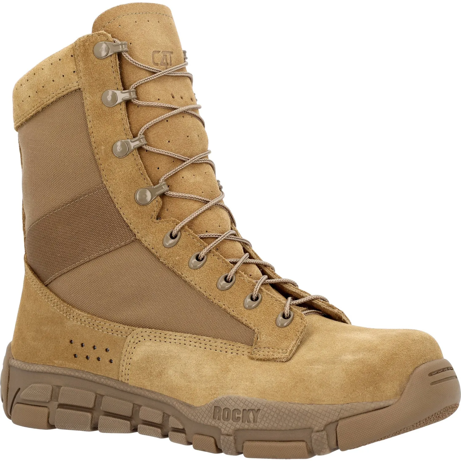 Rocky Mens C4T CT Tactical Coyote Brown Leather Military Boots