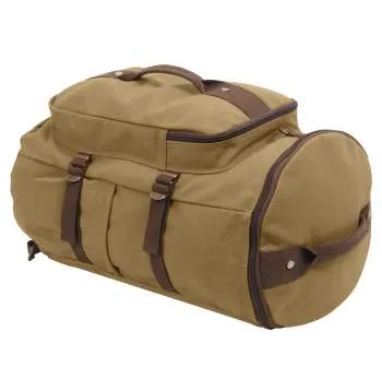 Rothco Convertible Canvas Duffle Backpack 19" Coyote Brown/Brown 2225