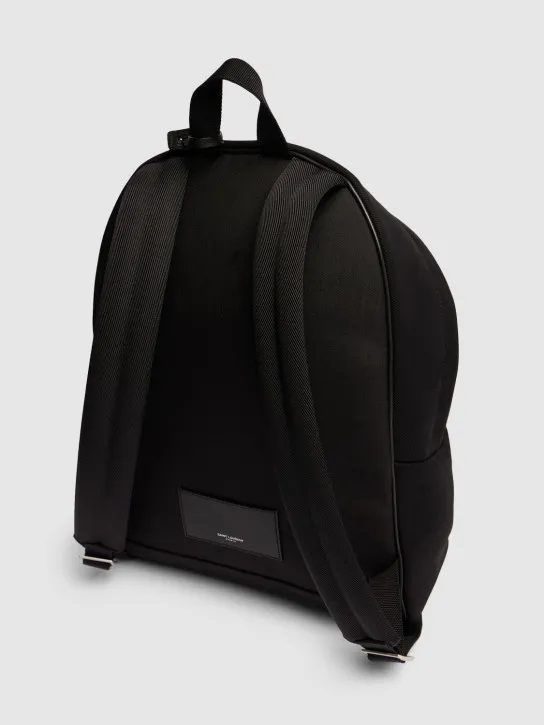 Saint Laurent   Embroidered detail canvas backpack 