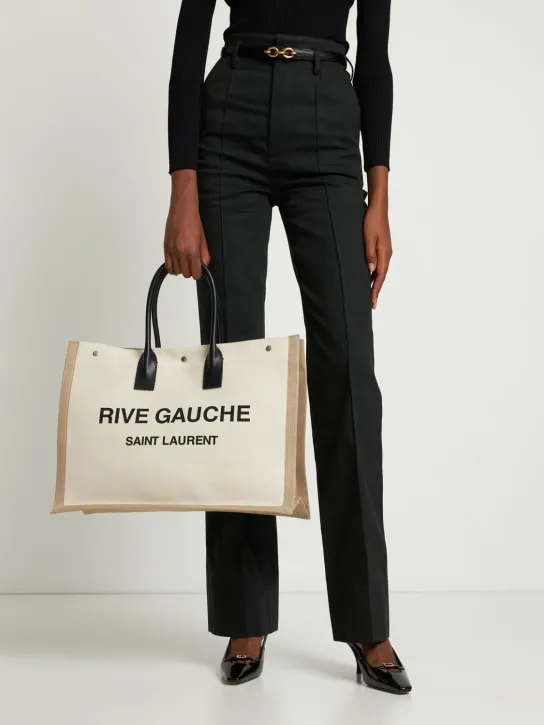 Saint Laurent   Rive Gauche canvas tote bag 