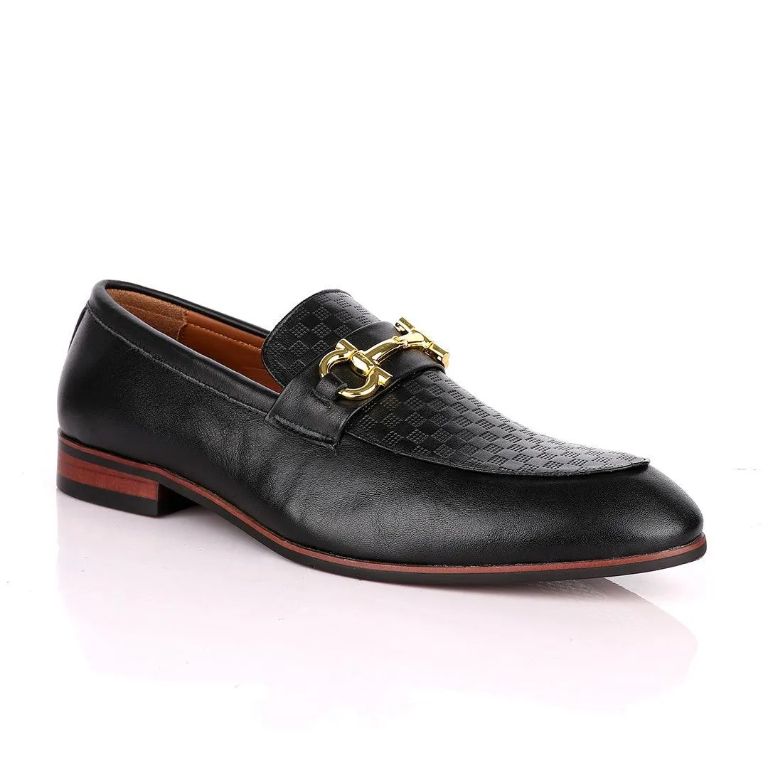 Salvatore Ferragamo Black Leather Exquisite  Loafers