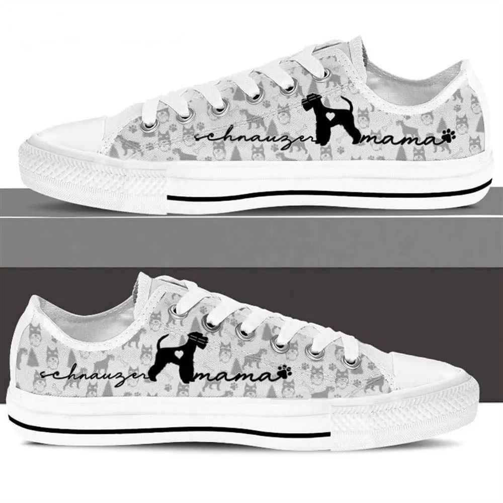 Schnauzer Low Top Shoes - Dog Walking Shoes Men Women, Dog Printed Shoes, Canvas Shoes For Men, Women