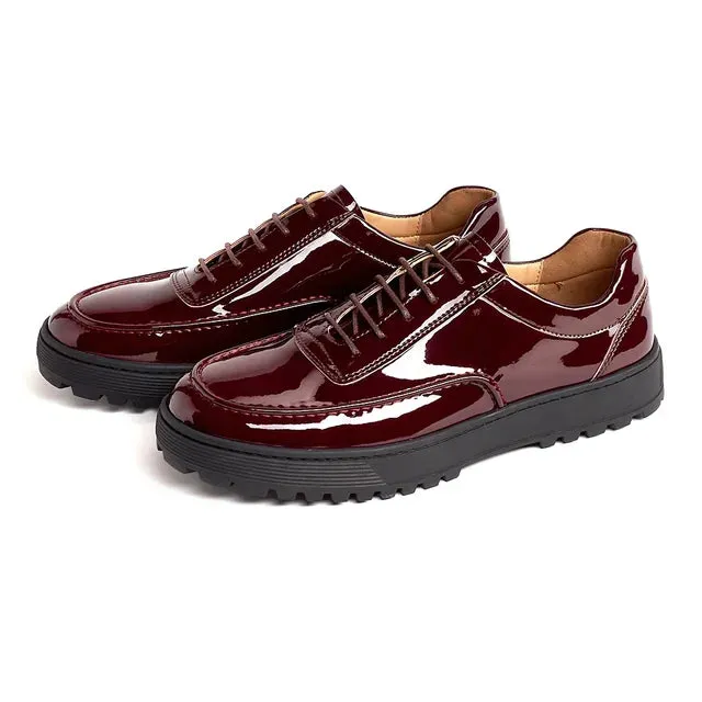 Shiny Round Toe Patent Leather Shoes