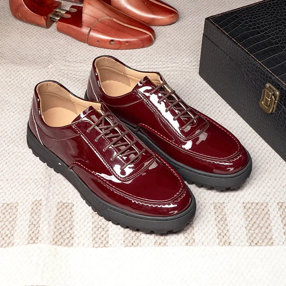 Shiny Round Toe Patent Leather Shoes