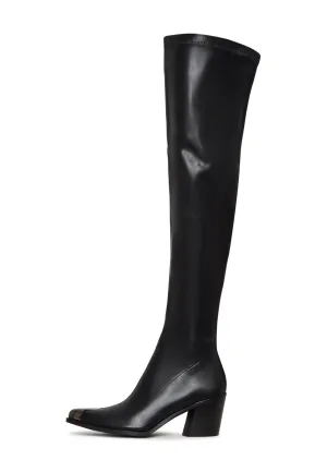 Sleek Leather Knee-High Boots