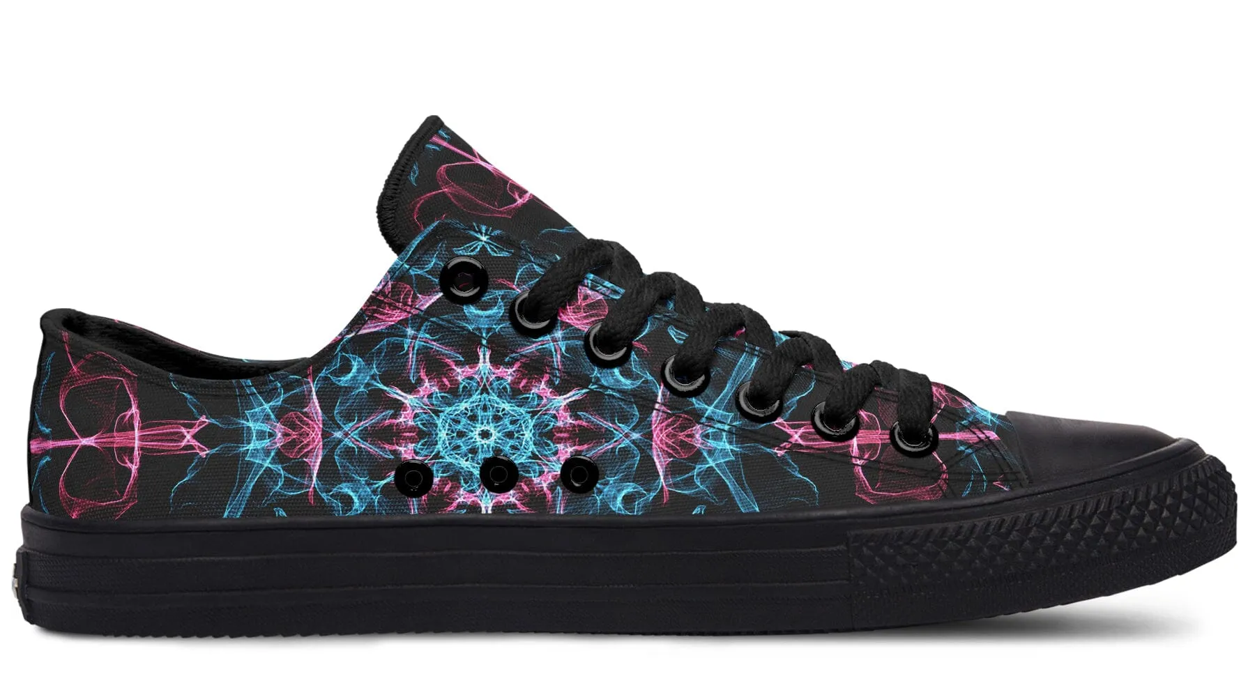 Smokey Blue Mandala Low Top Shoes