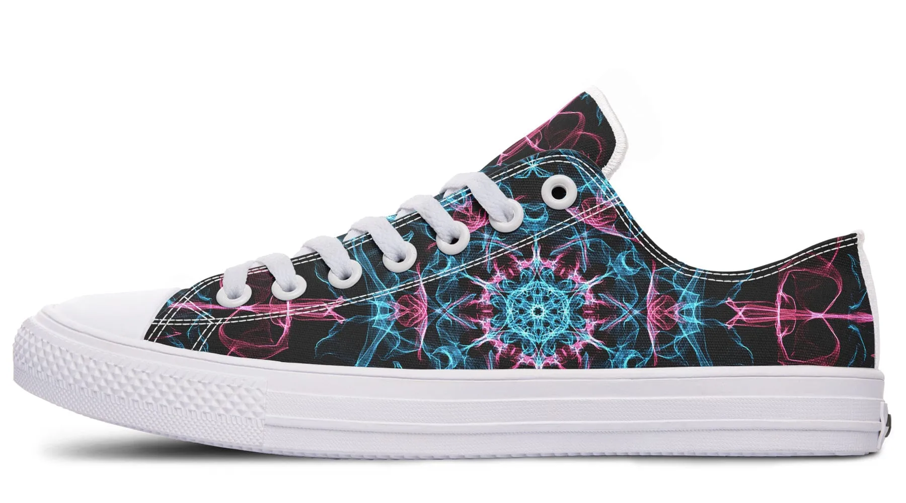 Smokey Blue Mandala Low Top Shoes