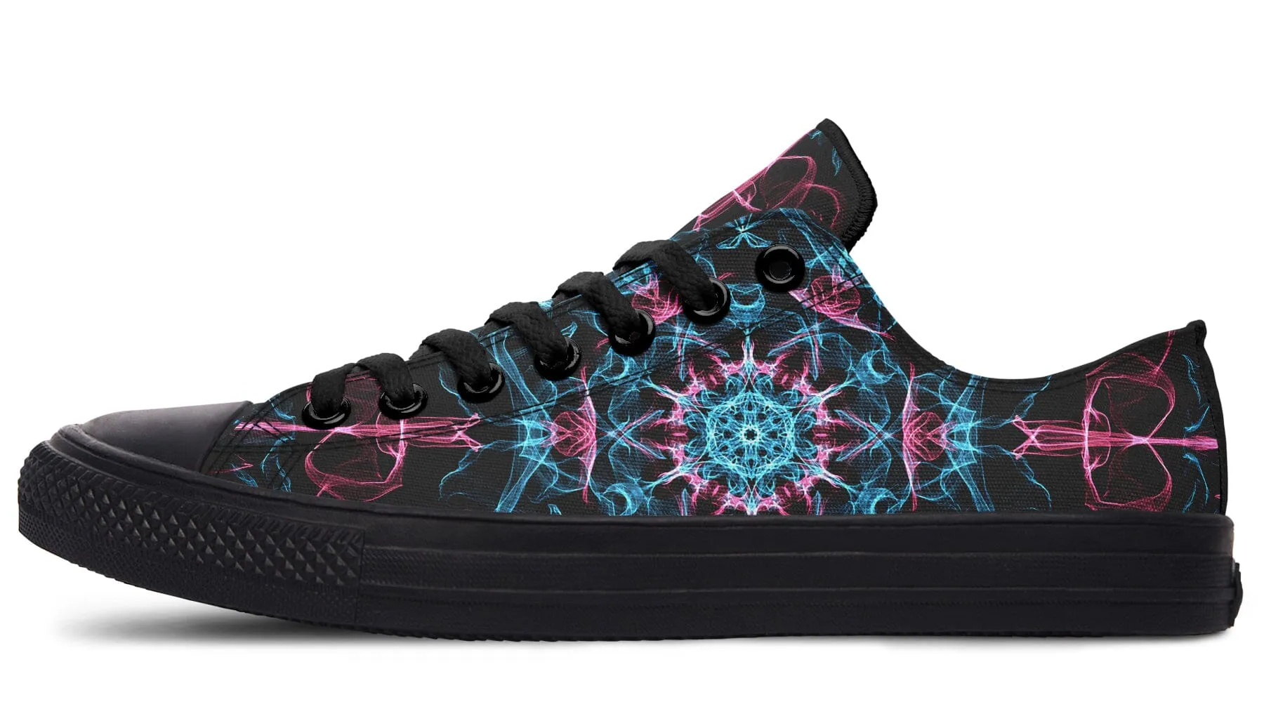 Smokey Blue Mandala Low Top Shoes