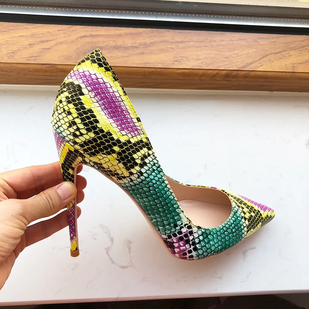 Snakeskin Chic Stiletto High Heel Pumps