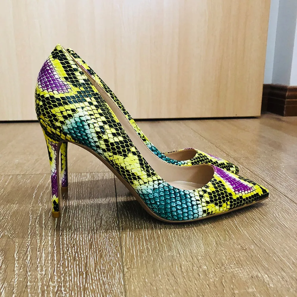 Snakeskin Chic Stiletto High Heel Pumps