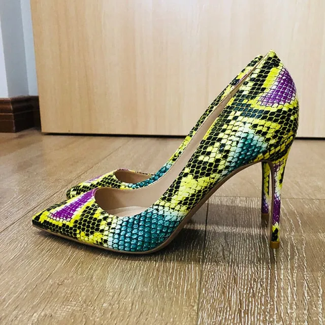 Snakeskin Chic Stiletto High Heel Pumps