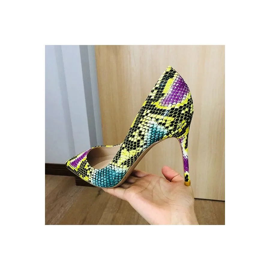 Snakeskin Chic Stiletto High Heel Pumps