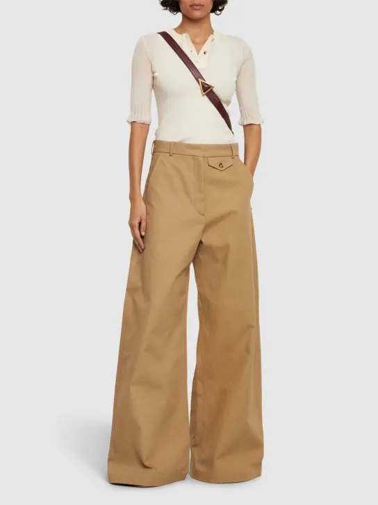 Sportmax   Febo cotton canvas low waist wide pants 