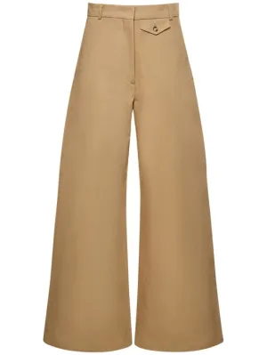 Sportmax   Febo cotton canvas low waist wide pants 