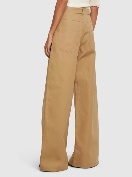 Sportmax   Febo cotton canvas low waist wide pants 