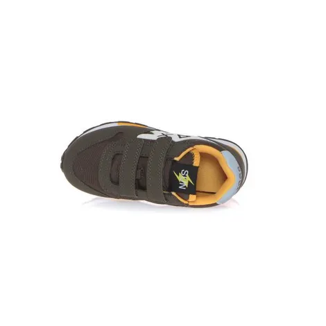 Sun68 scarpa sneakers da bambino con strappo Niki Solid Z43321B 74 verde militare scuro