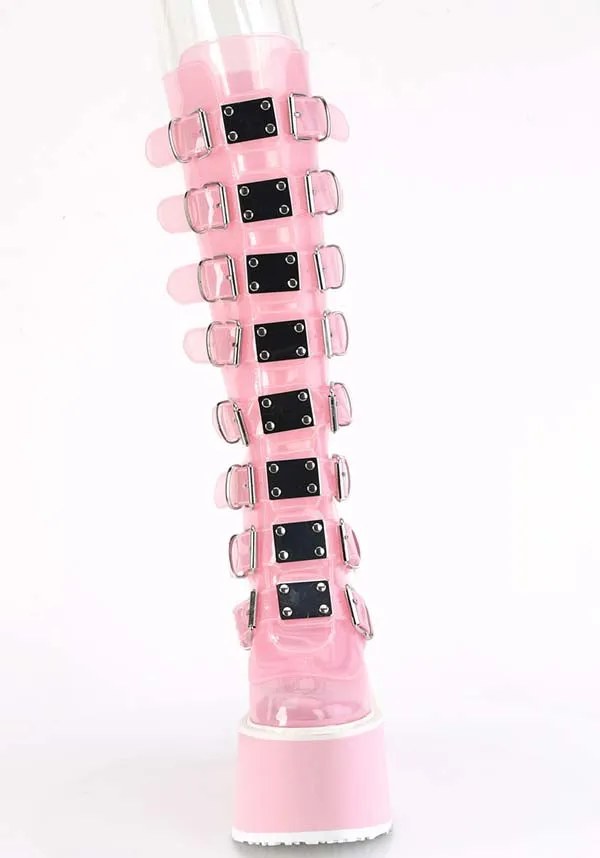 SWING-815C [Baby Pink TPU] | PLATFORM BOOTS [IN STOCK]**