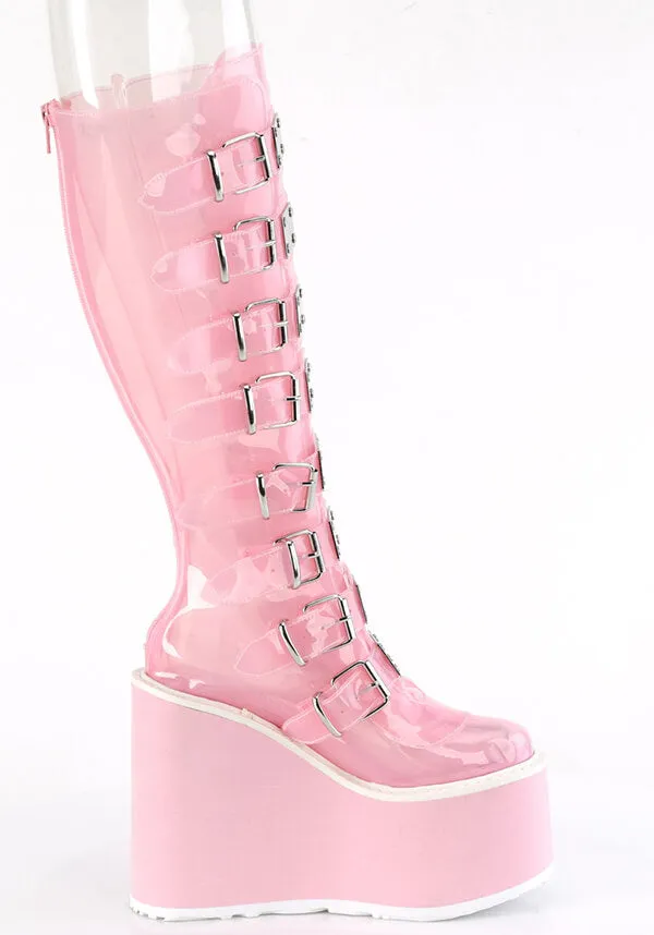 SWING-815C [Baby Pink TPU] | PLATFORM BOOTS [IN STOCK]**