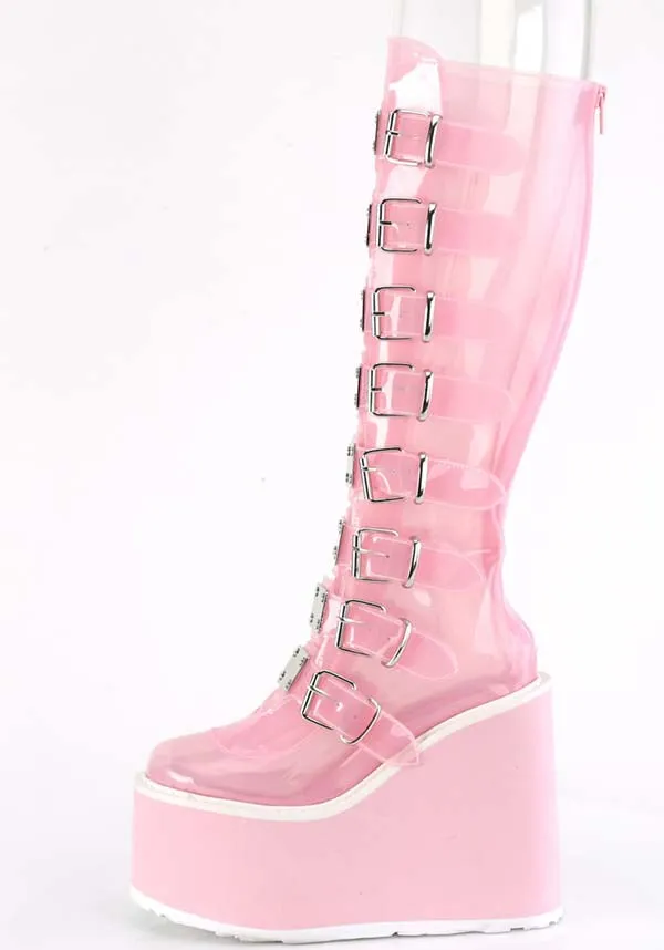 SWING-815C [Baby Pink TPU] | PLATFORM BOOTS [IN STOCK]**