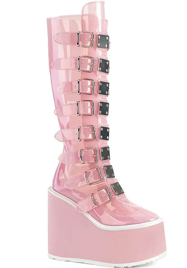 SWING-815C [Baby Pink TPU] | PLATFORM BOOTS [IN STOCK]**