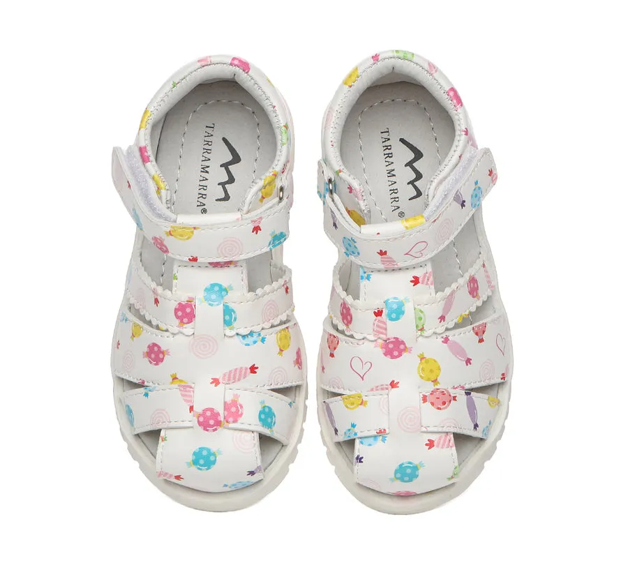 TARRAMARRA Kids Hoop and Loop Roma Candy Girls Sandals