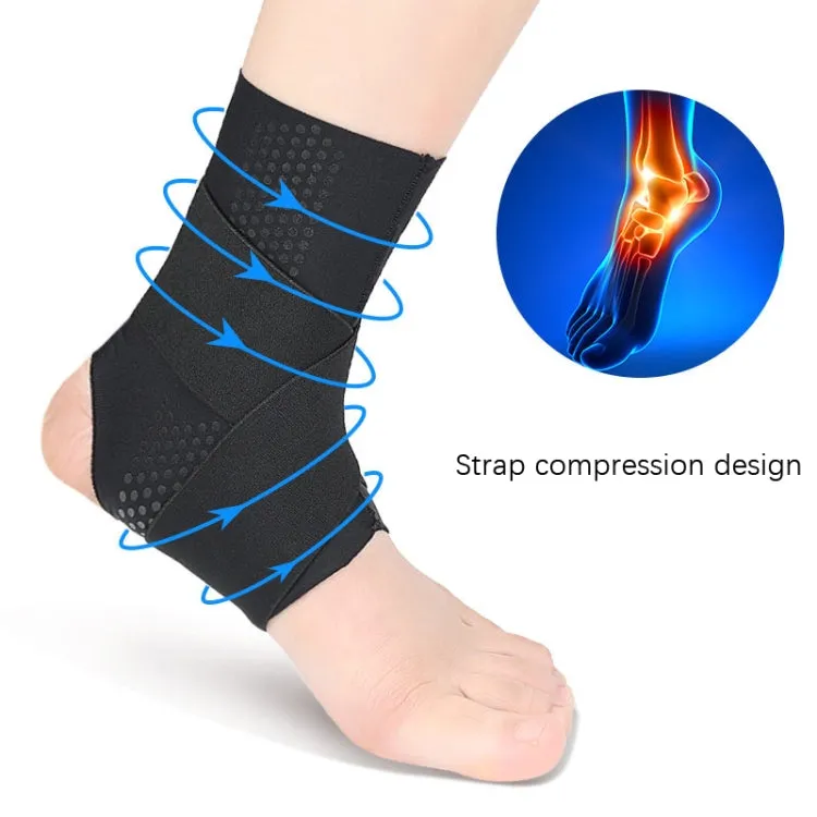 Thin Anti-Slip Dispensing Sports Compression Bandage Ankle Brace, Specification: L(Black)