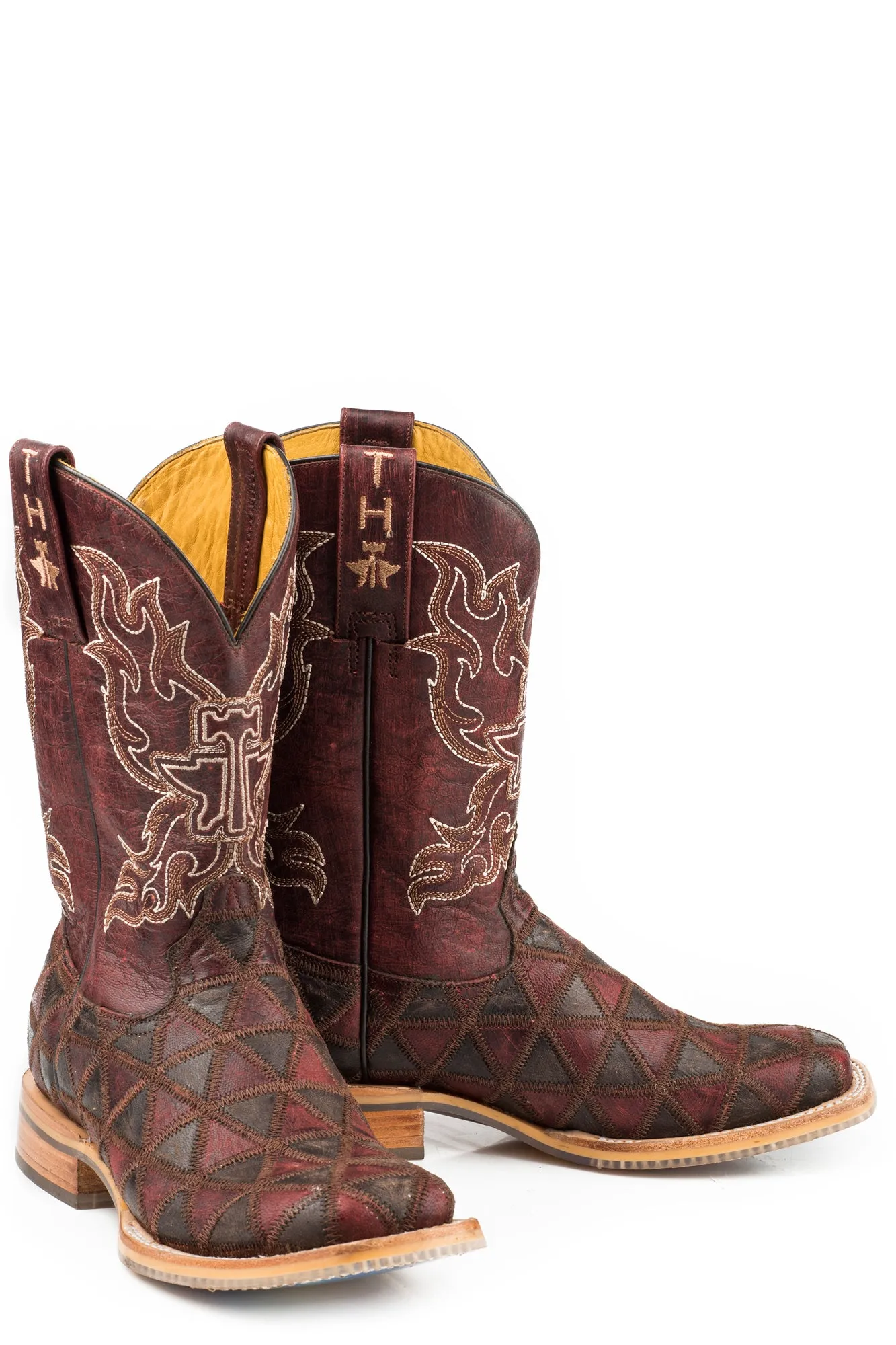 Tin Haul Womens Burgundy Leather A Cute Angle Cowboy Boots