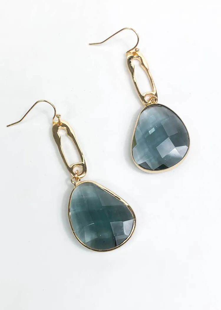 Tinian Jeweled Drop Earring - Gray