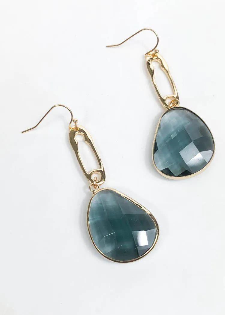 Tinian Jeweled Drop Earring - Gray