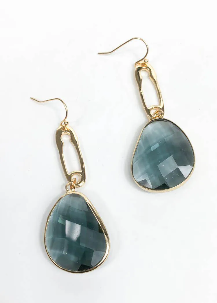 Tinian Jeweled Drop Earring - Gray