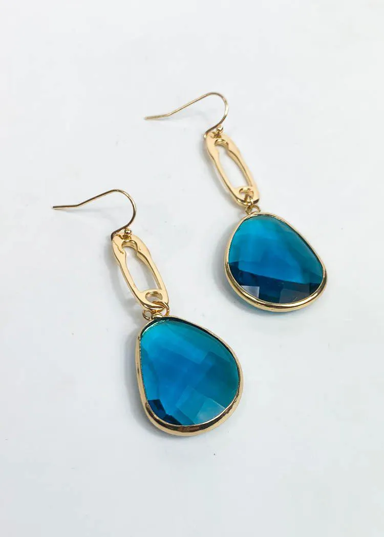 Tinian Jeweled Drop Earring - Turquoise