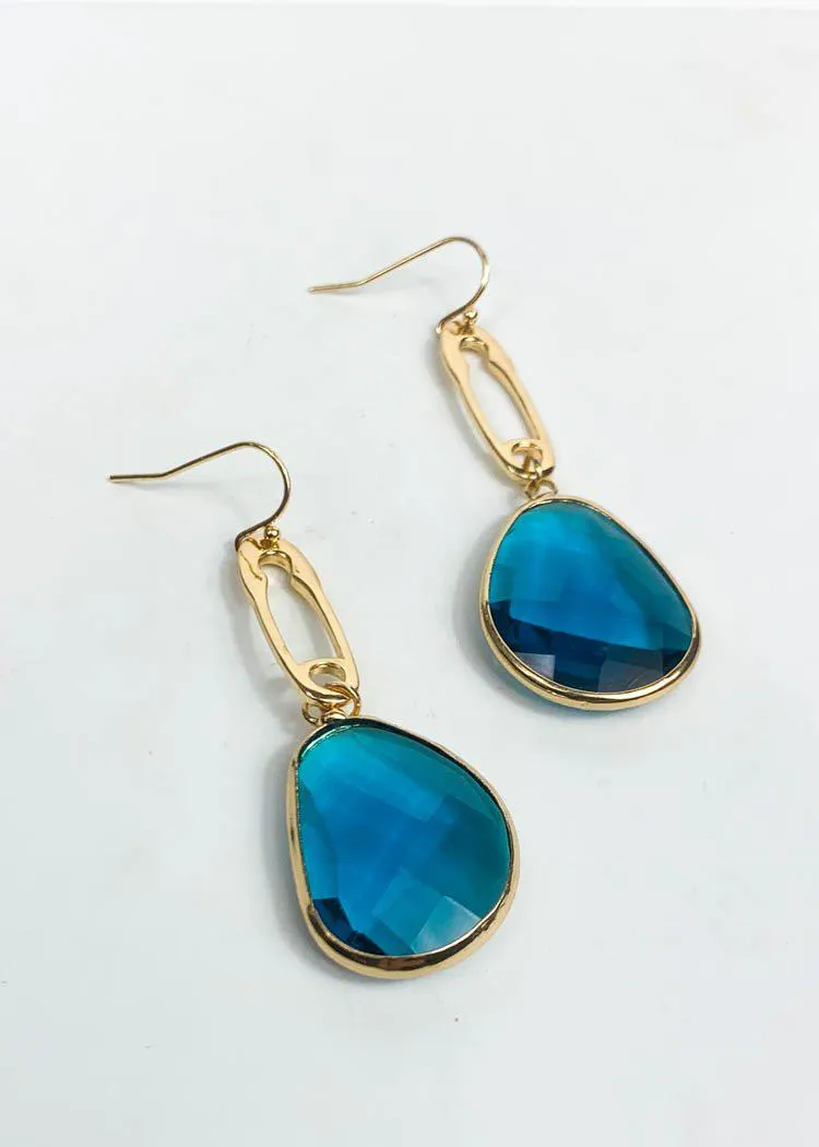 Tinian Jeweled Drop Earring - Turquoise