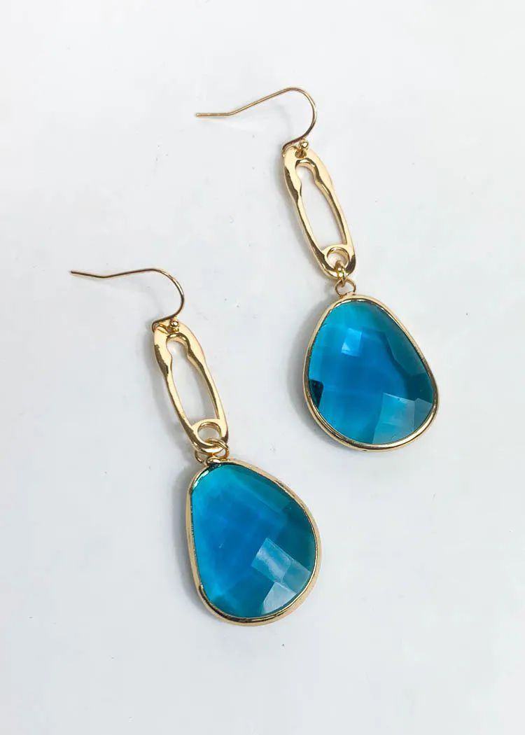 Tinian Jeweled Drop Earring - Turquoise